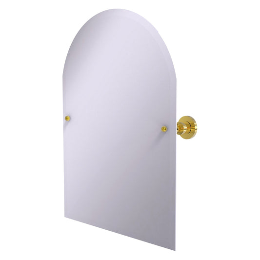 Allied Brass Astor Place 29" x 21" Polished Brass Solid Brass Frameless Arched Top Tilt Mirror With Beveled Edge
