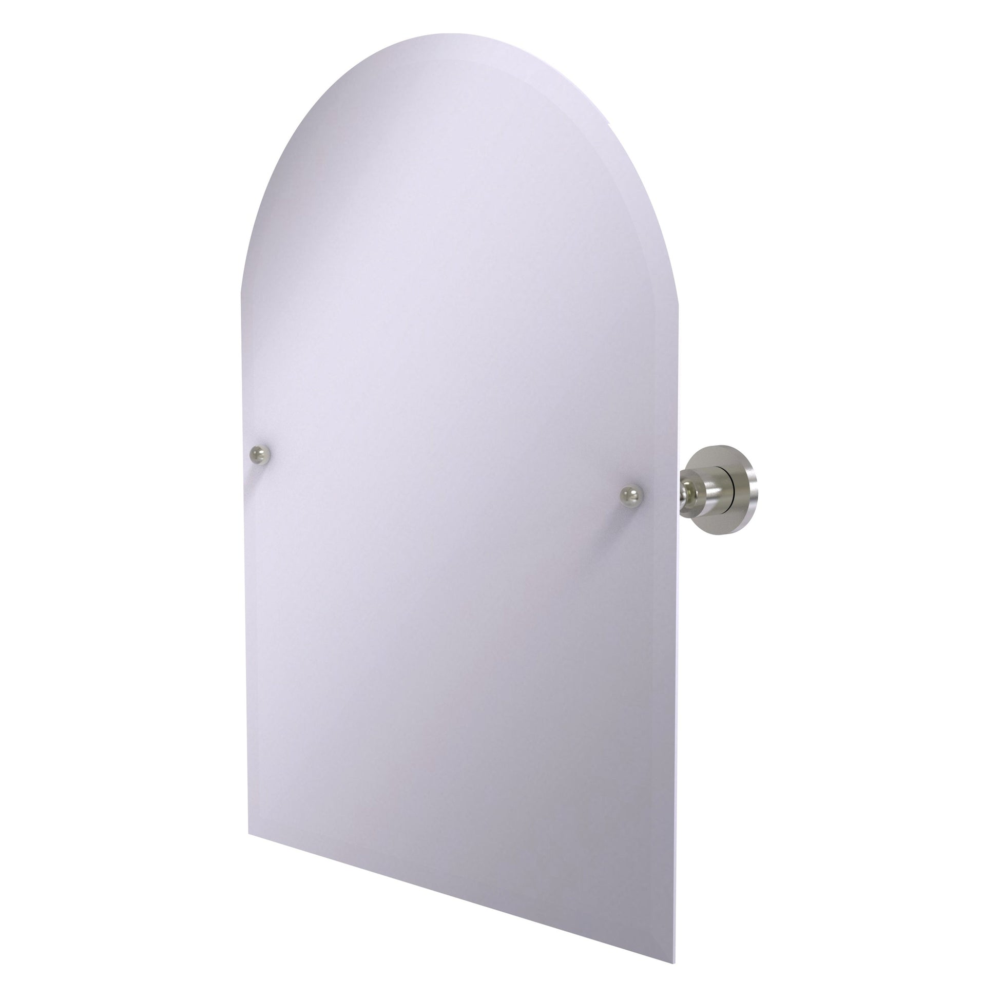Allied Brass Astor Place 29" x 21" Satin Nickel Solid Brass Frameless Arched Top Tilt Mirror With Beveled Edge