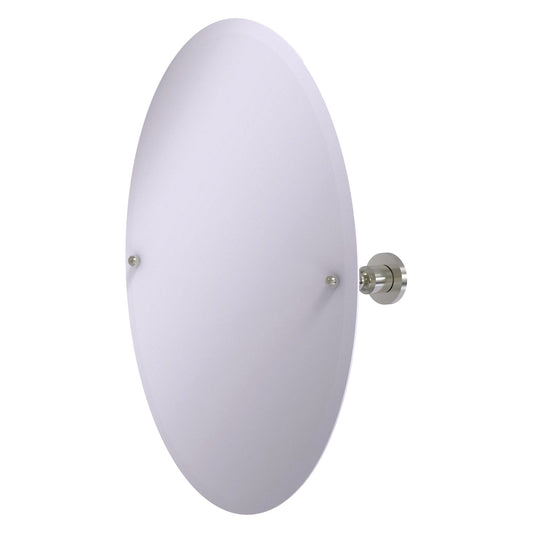 Allied Brass Astor Place 29" x 21" Satin Nickel Solid Brass Frameless Oval Tilt Mirror With Beveled Edge