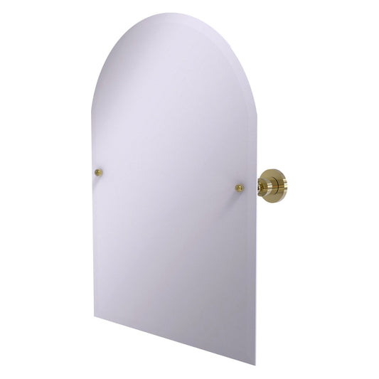 Allied Brass Astor Place 29" x 21" Unlacquered Brass Solid Brass Frameless Arched Top Tilt Mirror With Beveled Edge