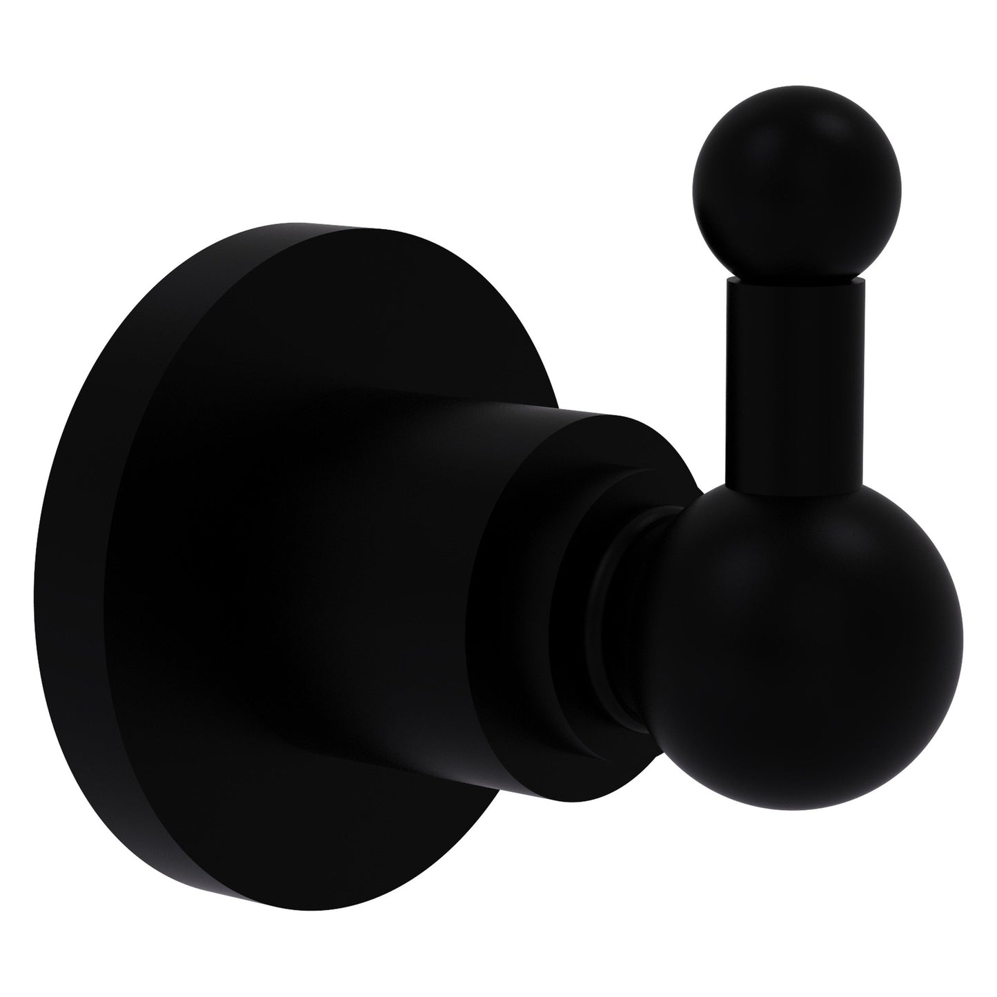Allied Brass Astor Place 2.8" x 3.2" Matte Black Solid Brass Robe Hook