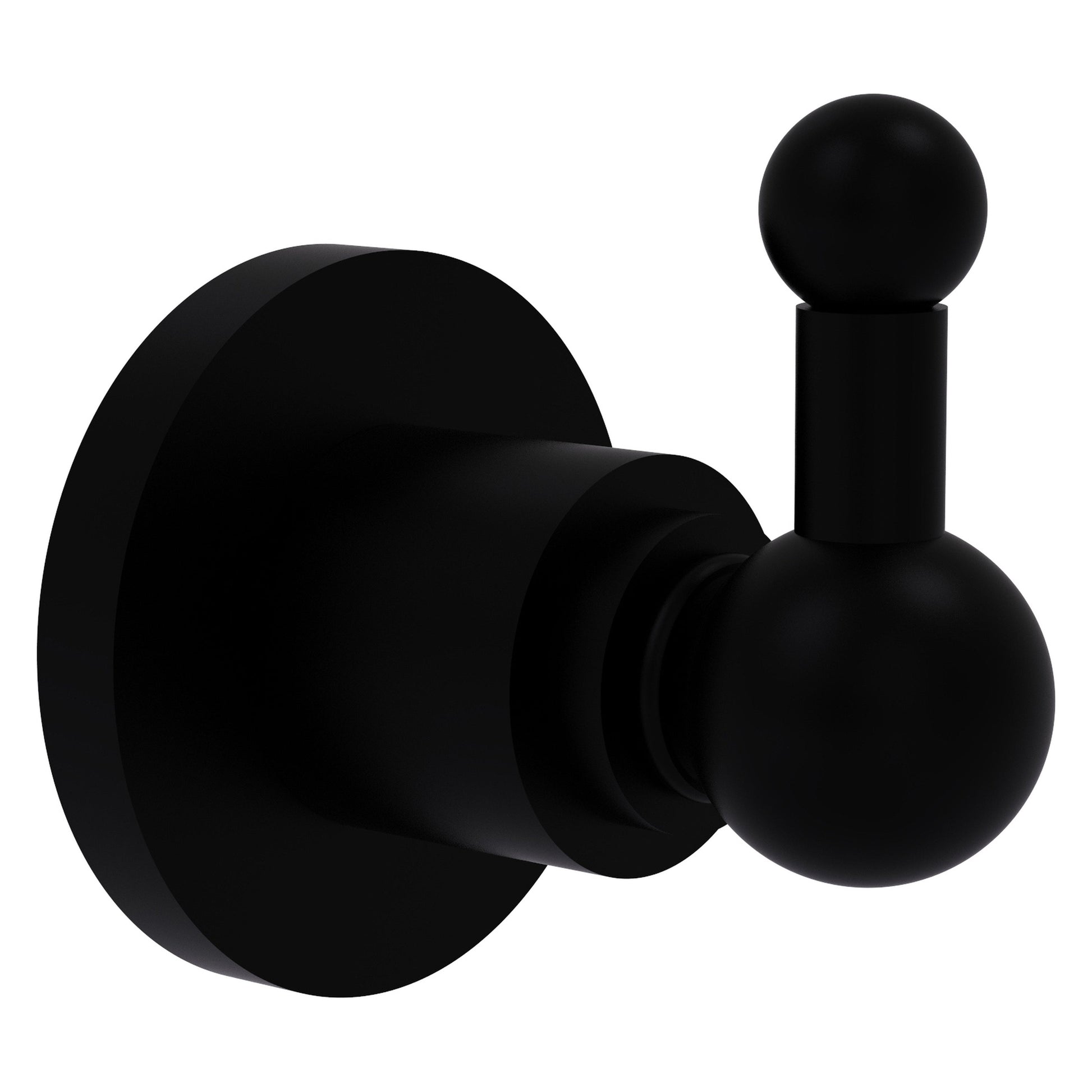 Allied Brass Astor Place 2.8" x 3.2" Matte Black Solid Brass Robe Hook