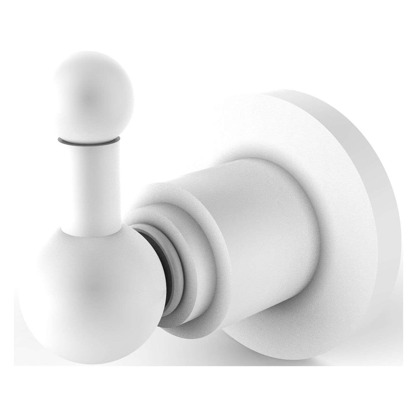 Allied Brass Astor Place 2.8" x 3.2" Matte White Solid Brass Robe Hook