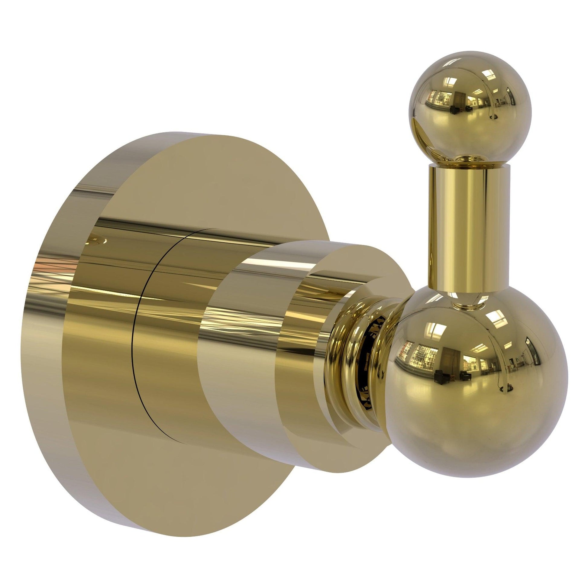 Allied Brass Astor Place 2.8" x 3.2" Unlacquered Brass Solid Brass Robe Hook