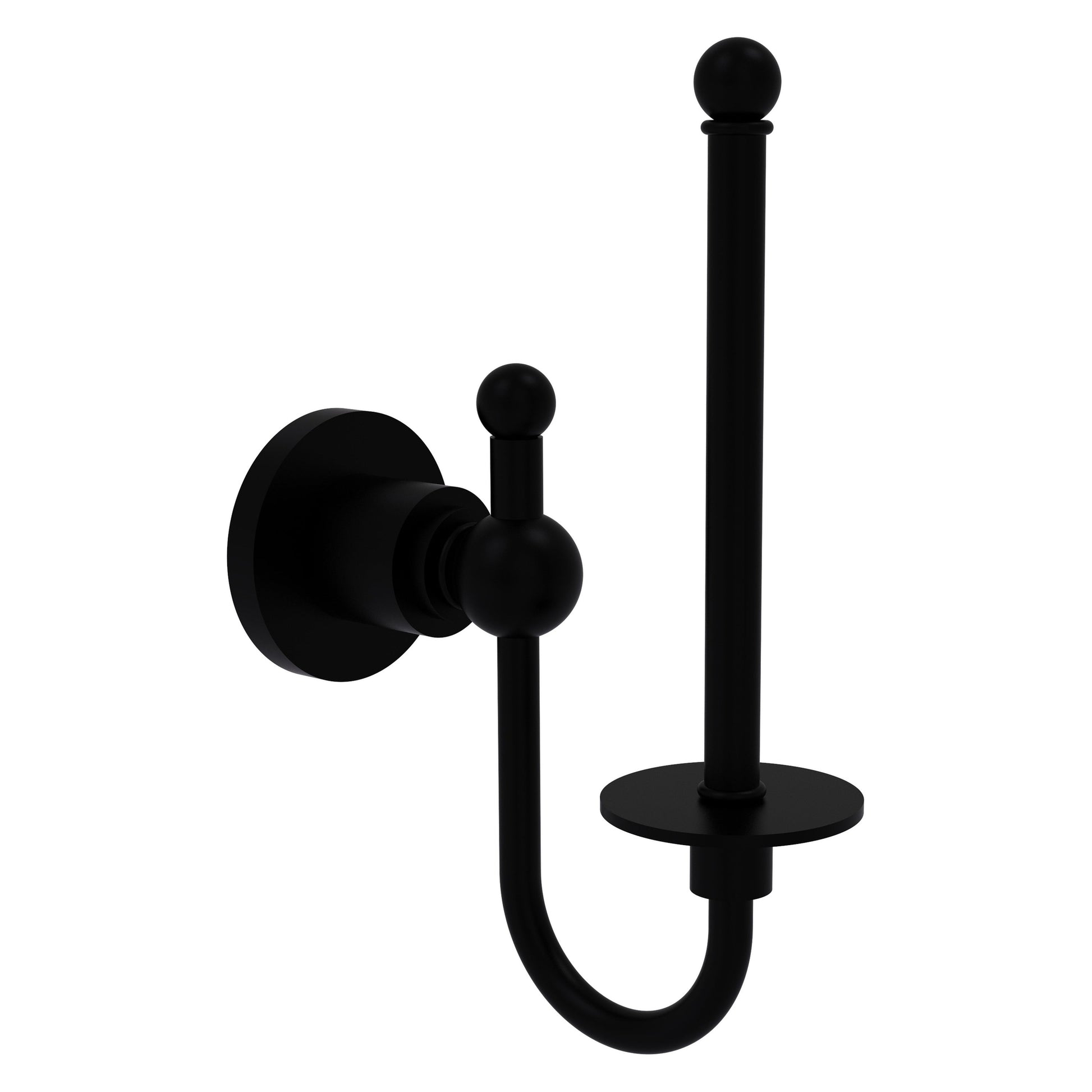 Allied Brass Astor Place 3" x 2.75" Matte Black Solid Brass Upright Toilet Tissue Holder