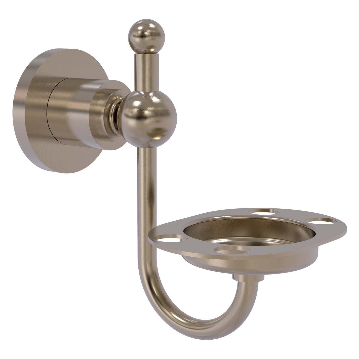 Allied Brass Astor Place 4.3" x 3.5" Antique Pewter Solid Brass Wall-Mounted Tumbler Toothbrush Holder