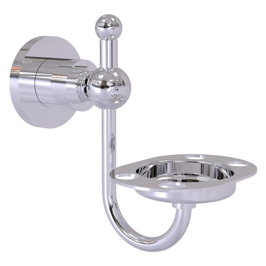 Allied Brass Astor Place 4.3" x 3.5" Polished Chrome Solid Brass Wall-Mounted Tumbler Toothbrush Holder