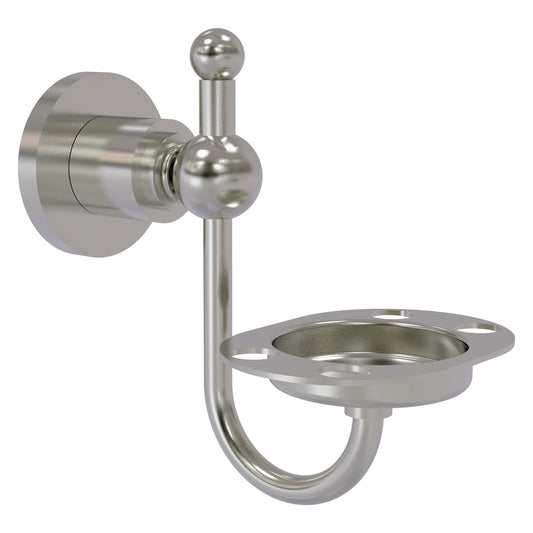 Allied Brass Astor Place 4.3" x 3.5" Satin Nickel Solid Brass Wall-Mounted Tumbler Toothbrush Holder
