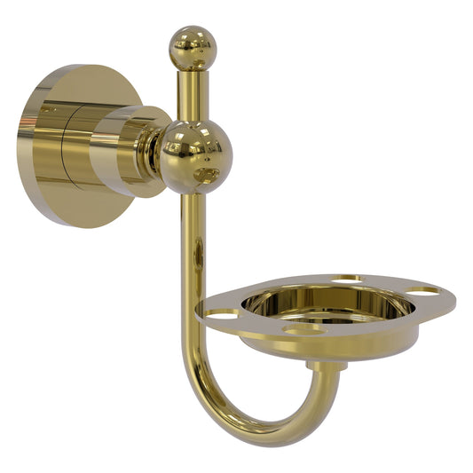 Allied Brass Astor Place 4.3" x 3.5" Unlacquered Brass Solid Brass Wall-Mounted Tumbler Toothbrush Holder