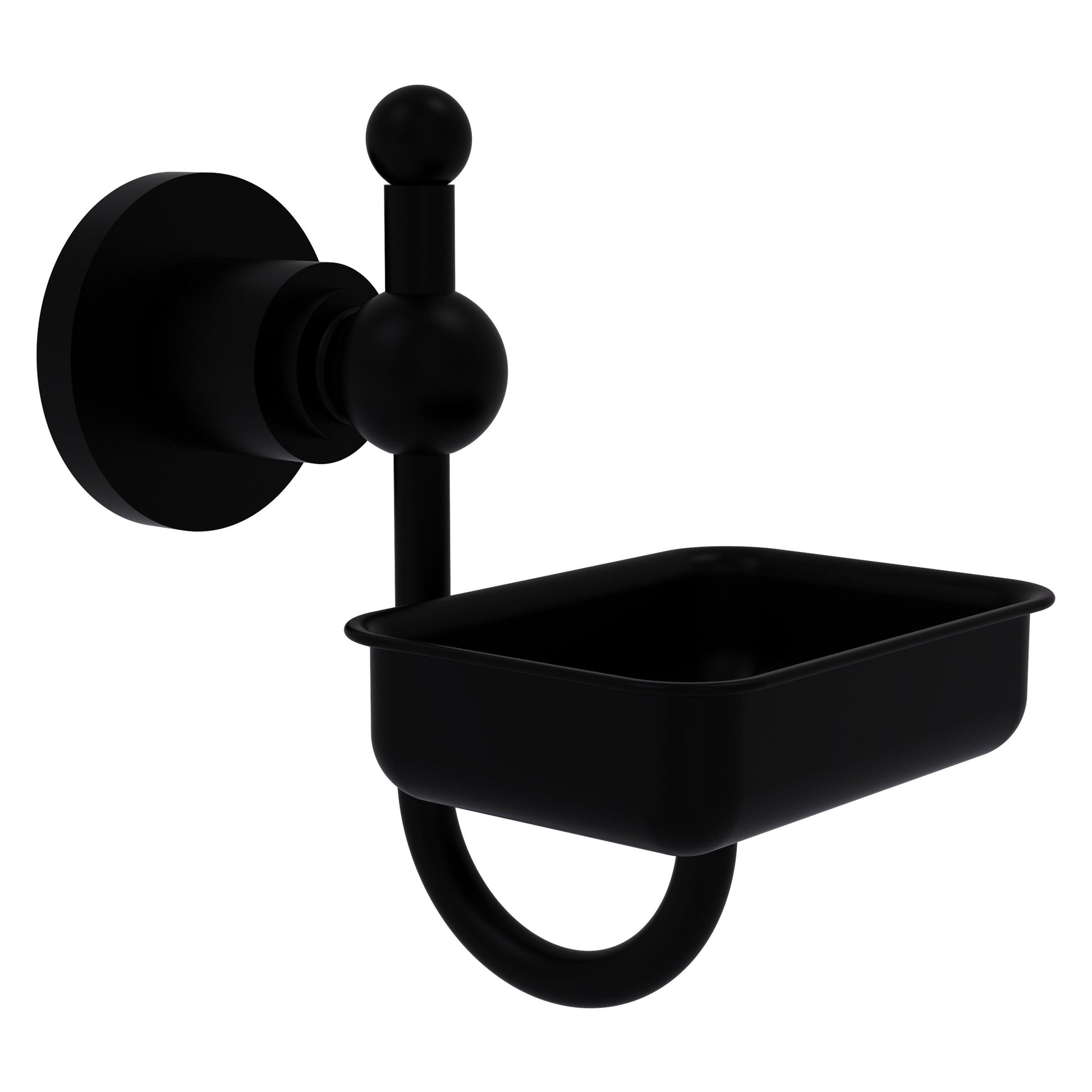 Allied Brass Astor Place 4.5" x 3.5" Matte Black Solid Brass Wall-Mounted Soap Dish