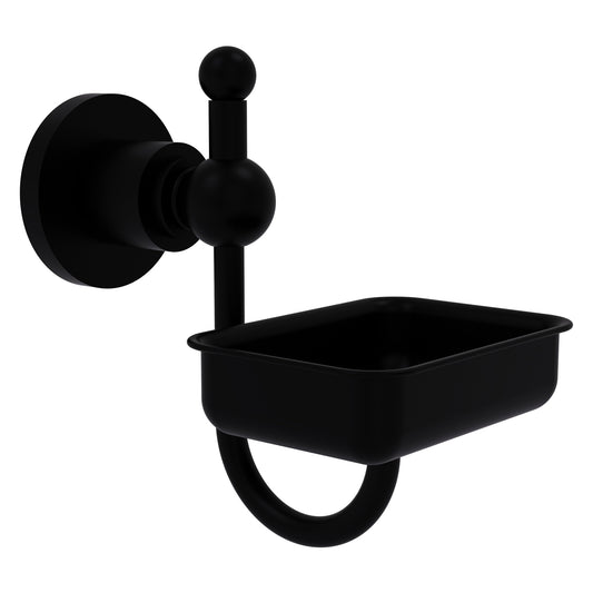 Allied Brass Astor Place 4.5" x 3.5" Matte Black Solid Brass Wall-Mounted Soap Dish