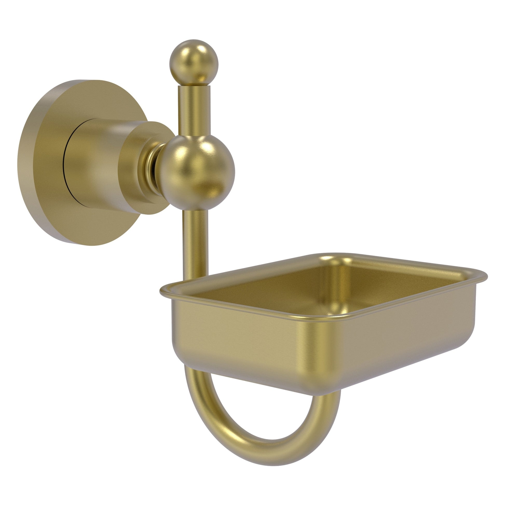 Allied Brass Astor Place 4.5" x 3.5" Satin Brass Solid Brass Wall-Mounted Soap Dish