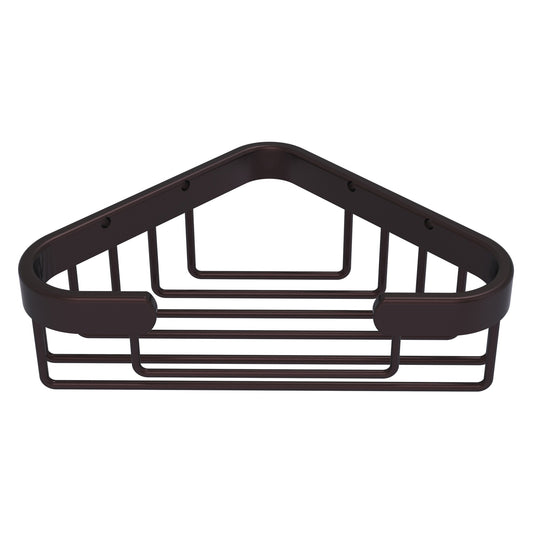 Allied Brass BSK-10ST 4.4" x 4.4" Antique Bronze Solid Brass Corner Soap Basket
