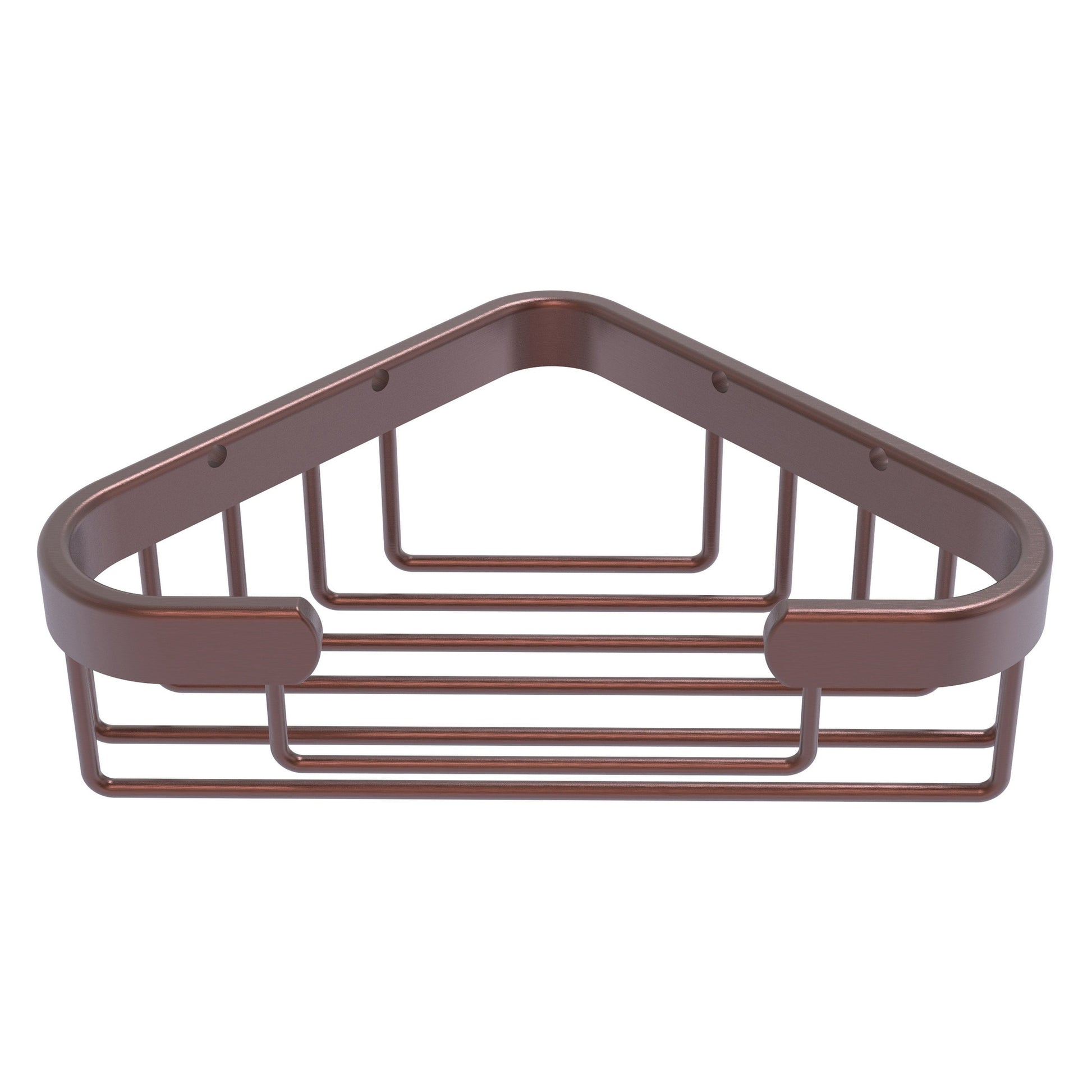 Allied Brass BSK-10ST 4.4" x 4.4" Antique Copper Solid Brass Corner Soap Basket