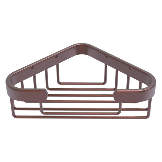 Allied Brass BSK-10ST 4.4" x 4.4" Antique Copper Solid Brass Corner Soap Basket