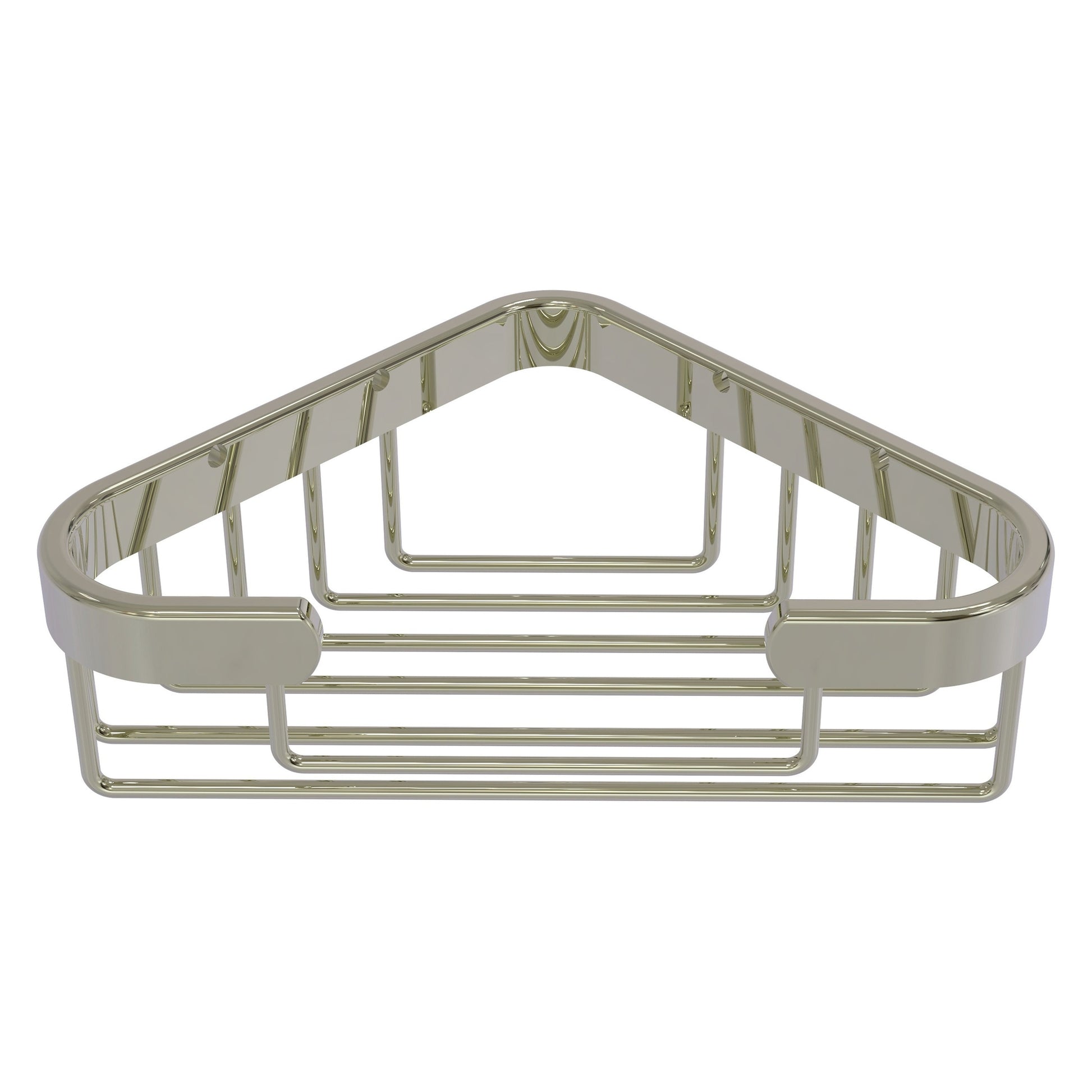 Allied Brass BSK-10ST 4.4" x 4.4" Polished Nickel Solid Brass Corner Soap Basket