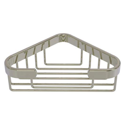 Allied Brass BSK-10ST 4.4" x 4.4" Polished Nickel Solid Brass Corner Soap Basket