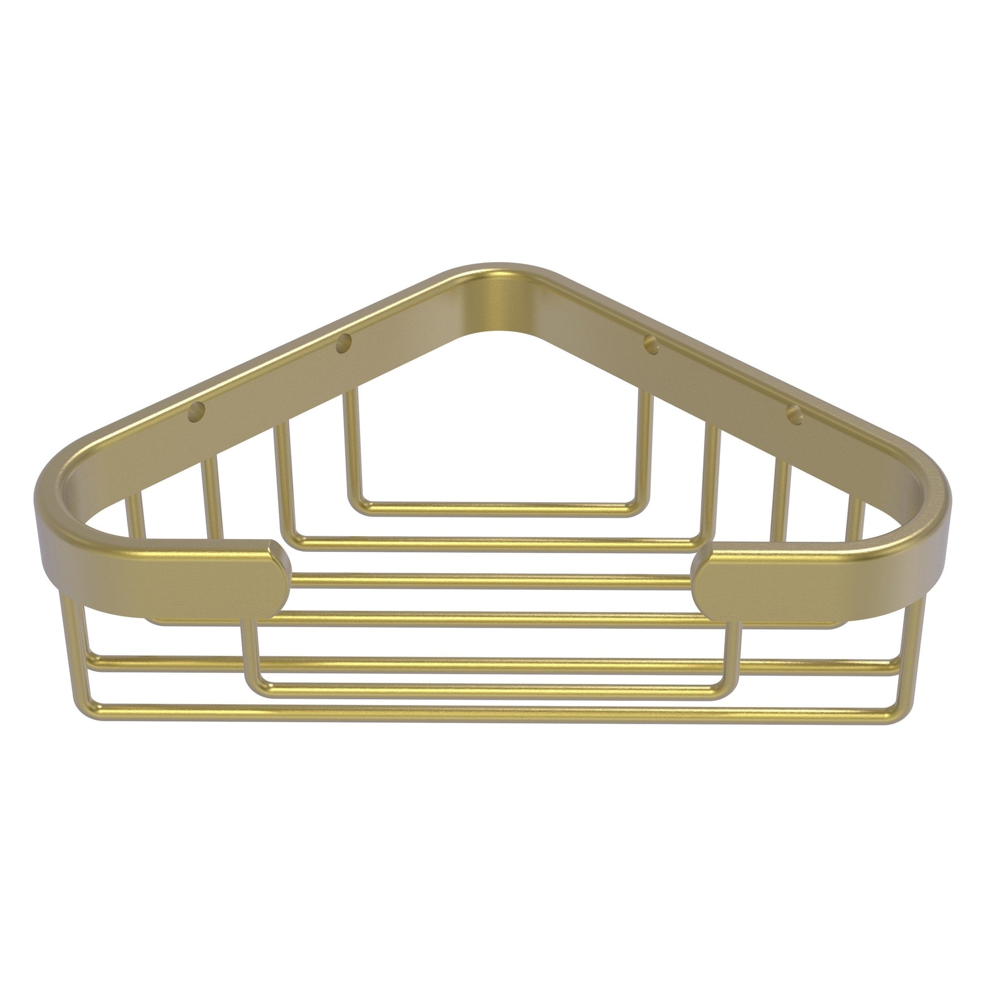 Allied Brass BSK-10ST 4.4" x 4.4" Satin Brass Solid Brass Corner Soap Basket