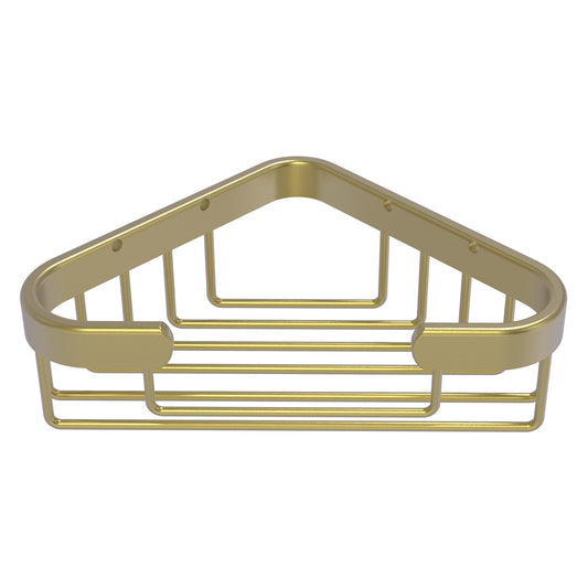 Allied Brass BSK-10ST 4.4" x 4.4" Satin Brass Solid Brass Corner Soap Basket
