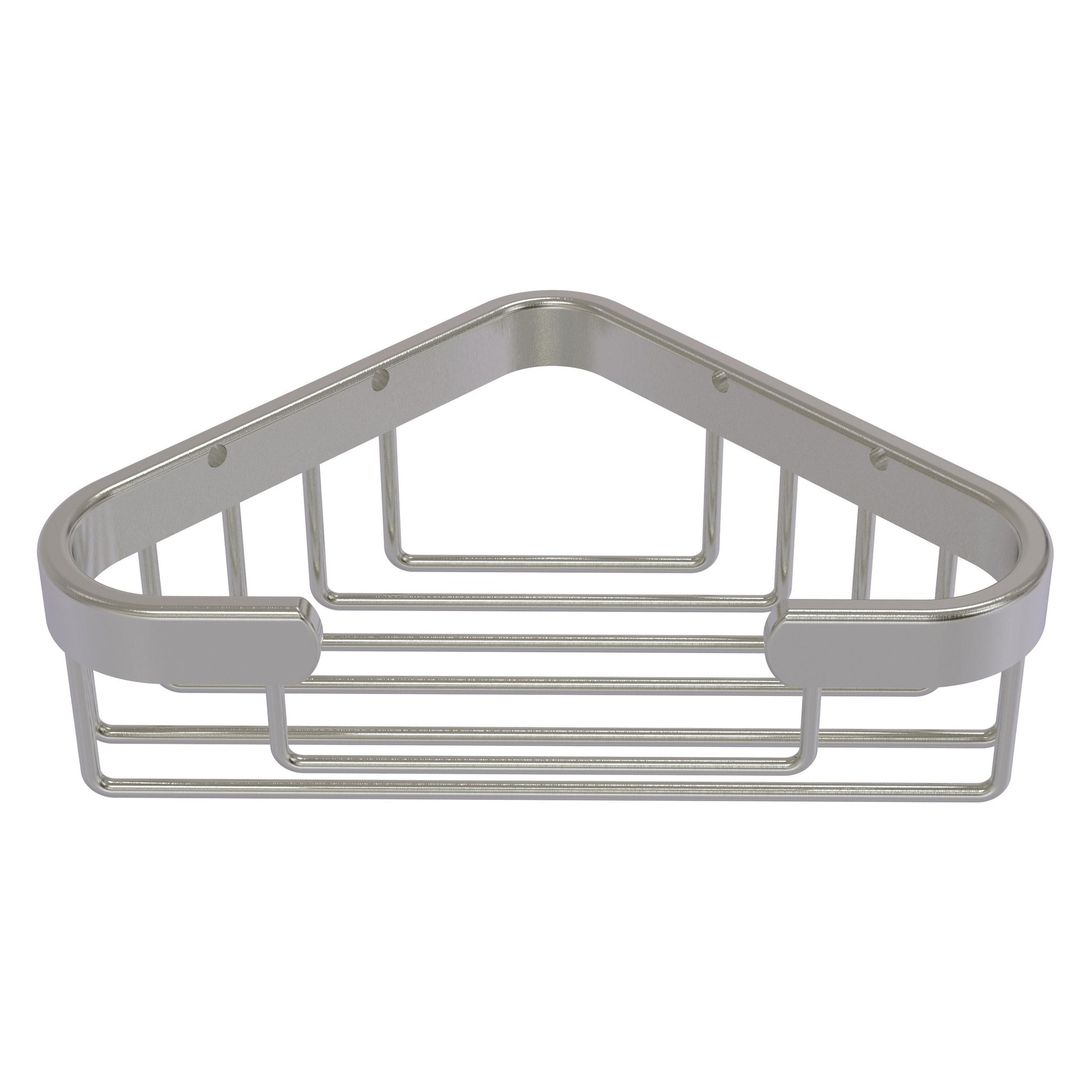Allied Brass BSK-10ST 4.4" x 4.4" Satin Nickel Solid Brass Corner Soap Basket