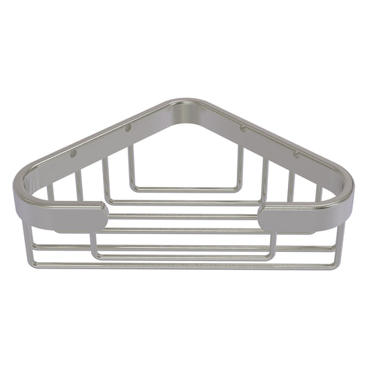 Allied Brass BSK-10ST 4.4" x 4.4" Satin Nickel Solid Brass Corner Soap Basket