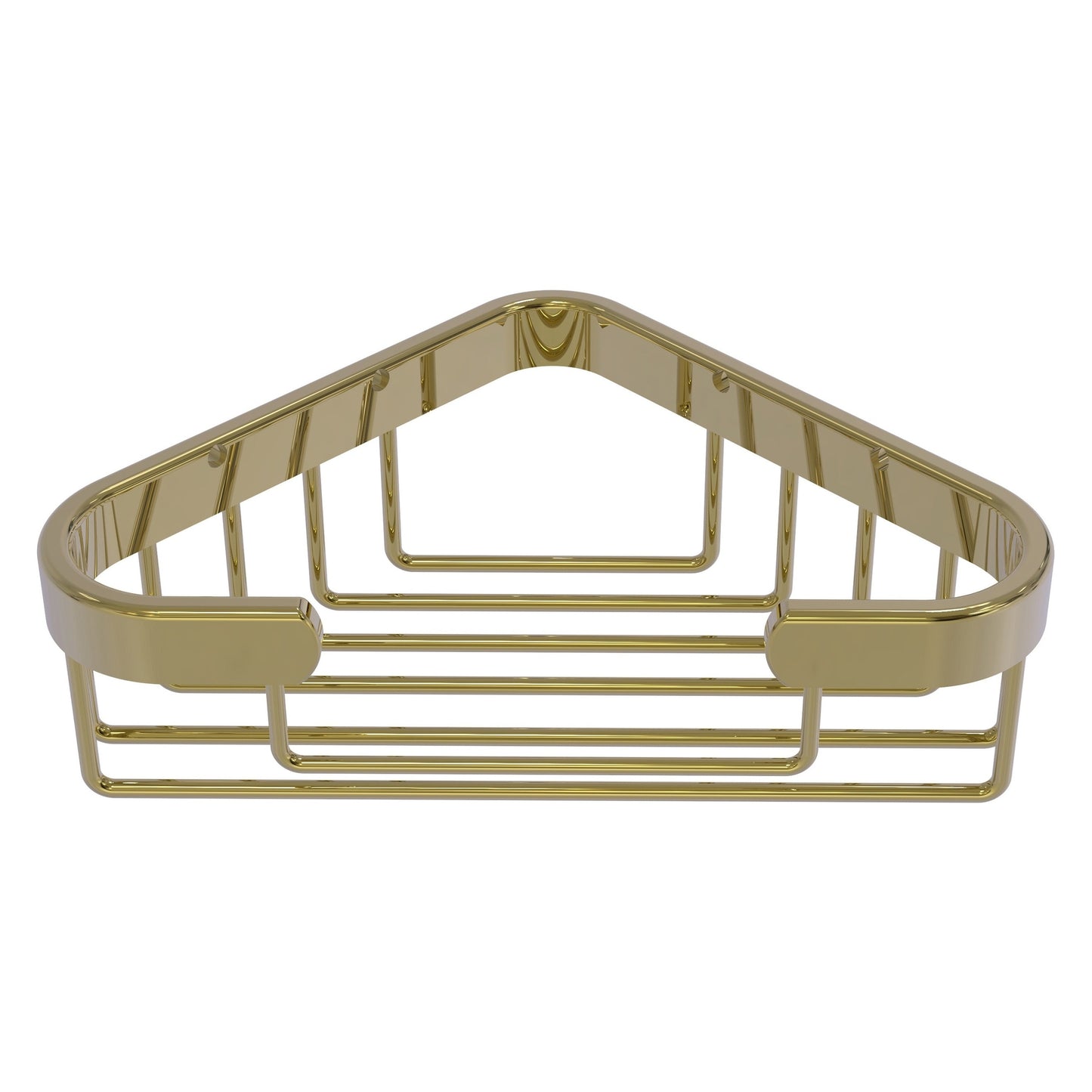 Allied Brass BSK-10ST 4.4" x 4.4" Unlacquered Brass Solid Brass Corner Soap Basket