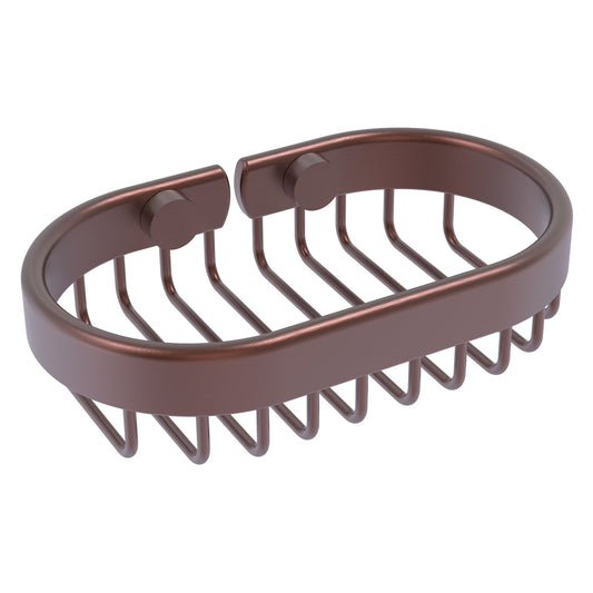 Allied Brass BSK-150LA 6" x 3.6" Antique Copper Solid Brass Oval Soap Basket