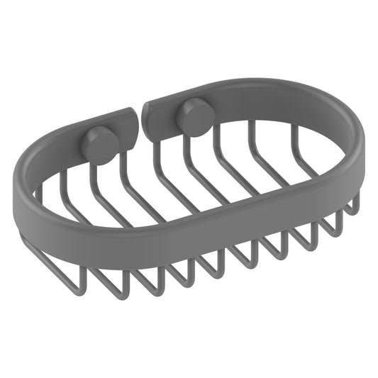 Allied Brass BSK-150LA 6" x 3.6" Matte Gray Solid Brass Oval Soap Basket