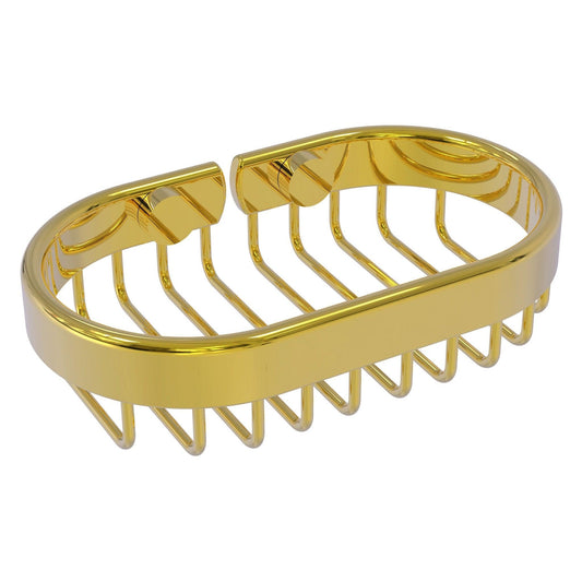 Allied Brass BSK-150LA 6" x 3.6" Polished Brass Solid Brass Oval Soap Basket