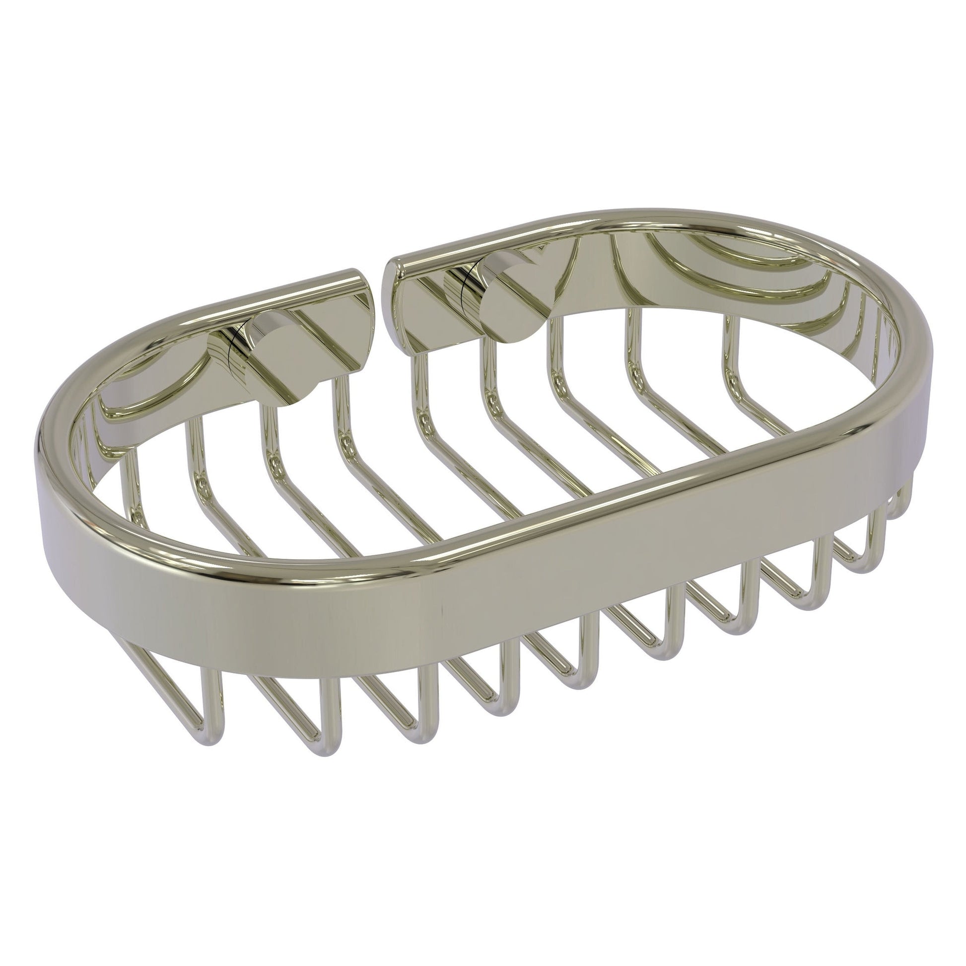 Allied Brass BSK-150LA 6" x 3.6" Polished Nickel Solid Brass Oval Soap Basket