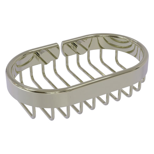 Allied Brass BSK-150LA 6" x 3.6" Polished Nickel Solid Brass Oval Soap Basket
