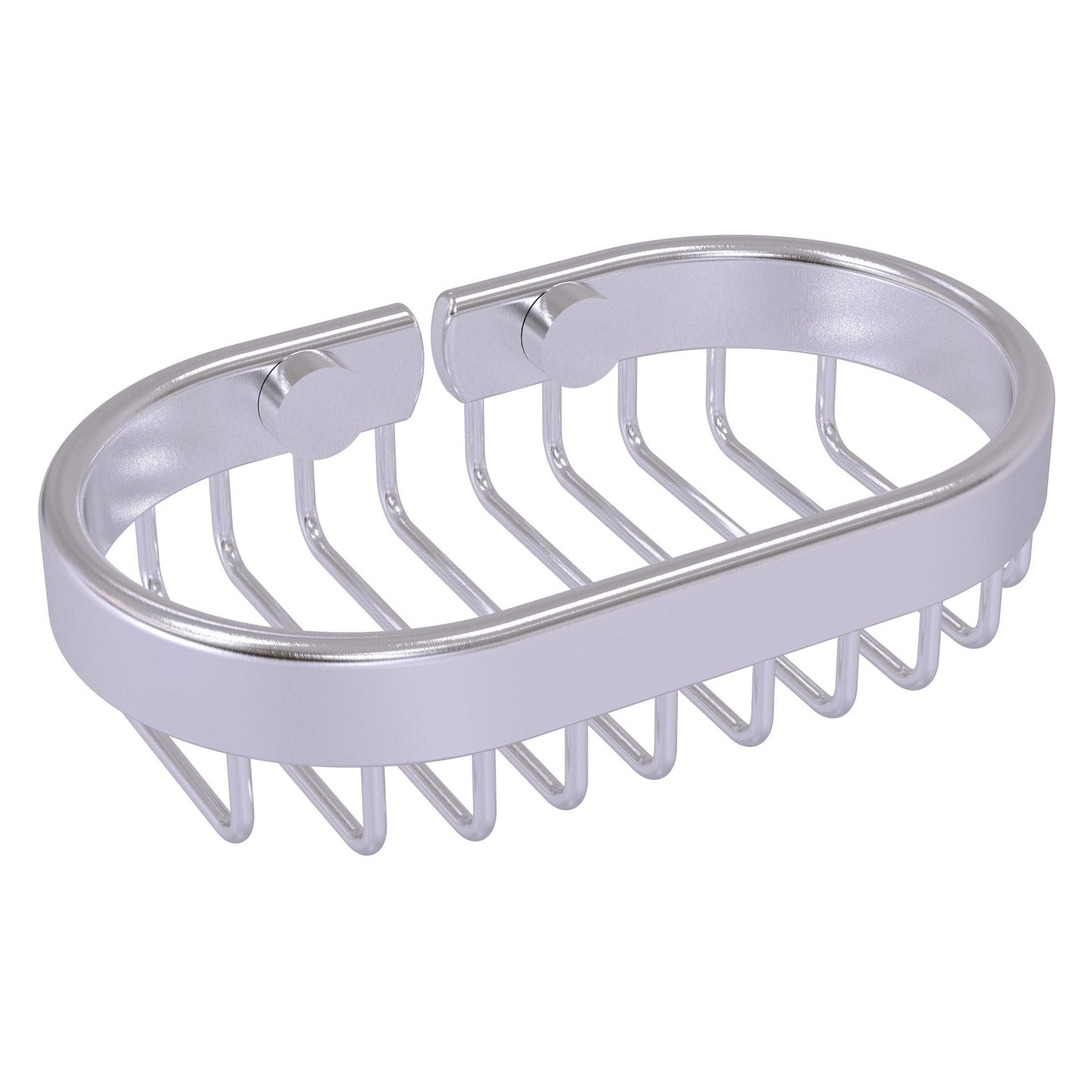 Allied Brass BSK-150LA 6" x 3.6" Satin Chrome Solid Brass Oval Soap Basket