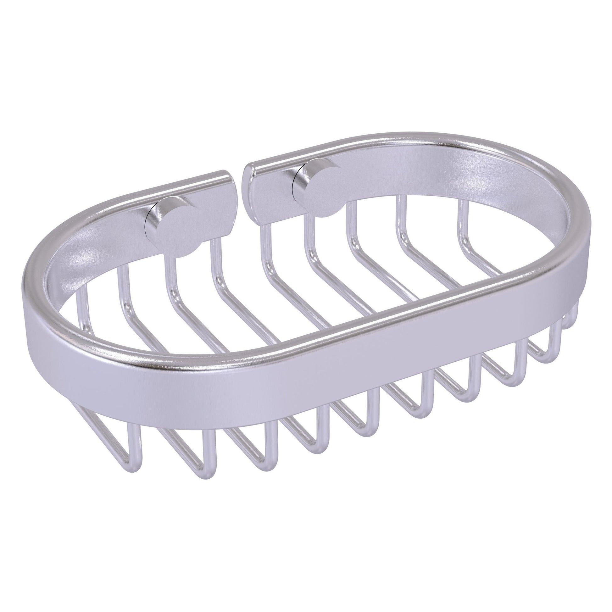 Allied Brass BSK-150LA 6" x 3.6" Satin Chrome Solid Brass Oval Soap Basket
