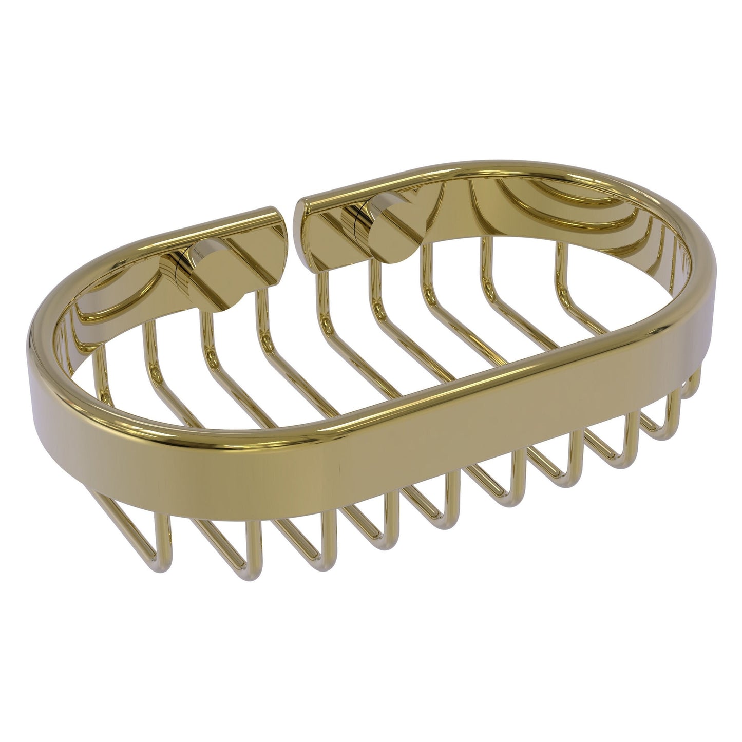 Allied Brass BSK-150LA 6" x 3.6" Unlacquered Brass Solid Brass Oval Soap Basket