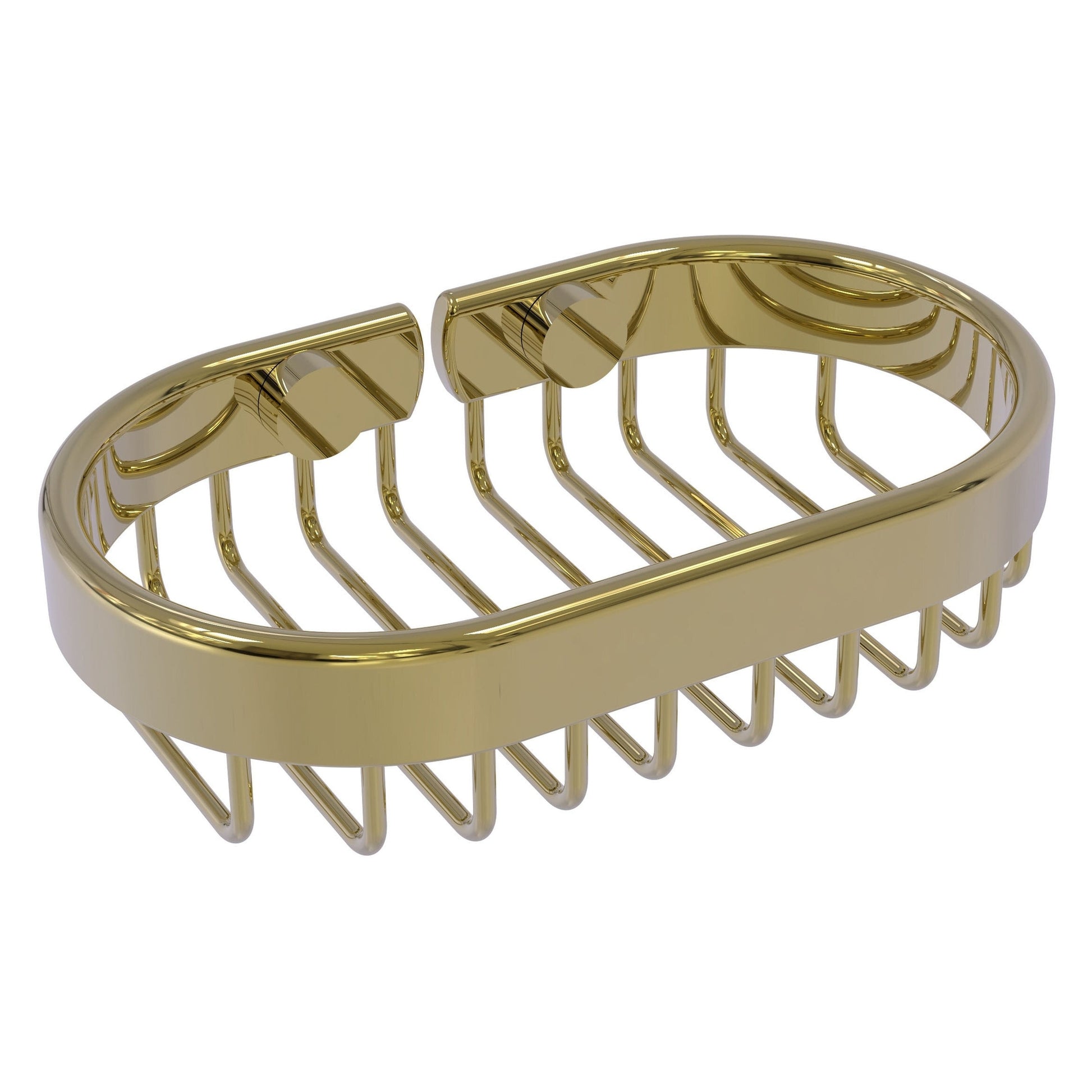 Allied Brass BSK-150LA 6" x 3.6" Unlacquered Brass Solid Brass Oval Soap Basket