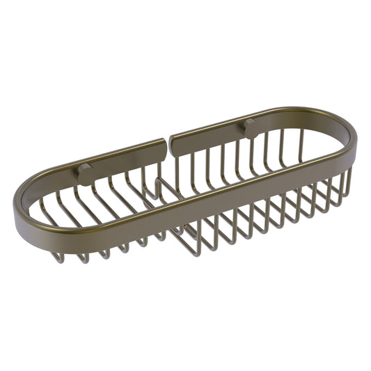 Allied Brass BSK-175LA 11" x 3.6" Antique Brass Solid Brass Combination Wire Basket