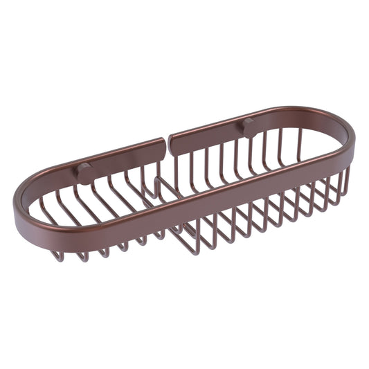 Allied Brass BSK-175LA 11" x 3.6" Antique Copper Solid Brass Combination Wire Basket
