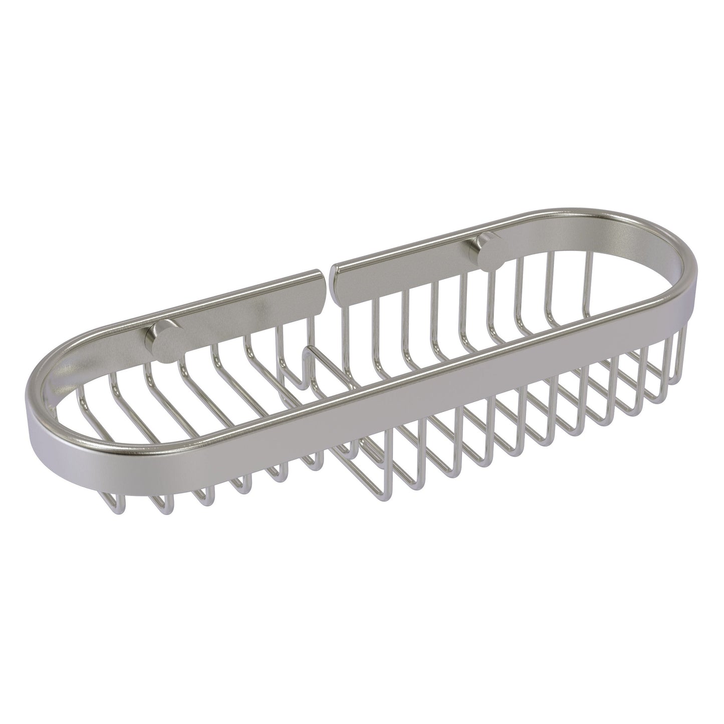 Allied Brass BSK-175LA 11" x 3.6" Satin Nickel Solid Brass Combination Wire Basket