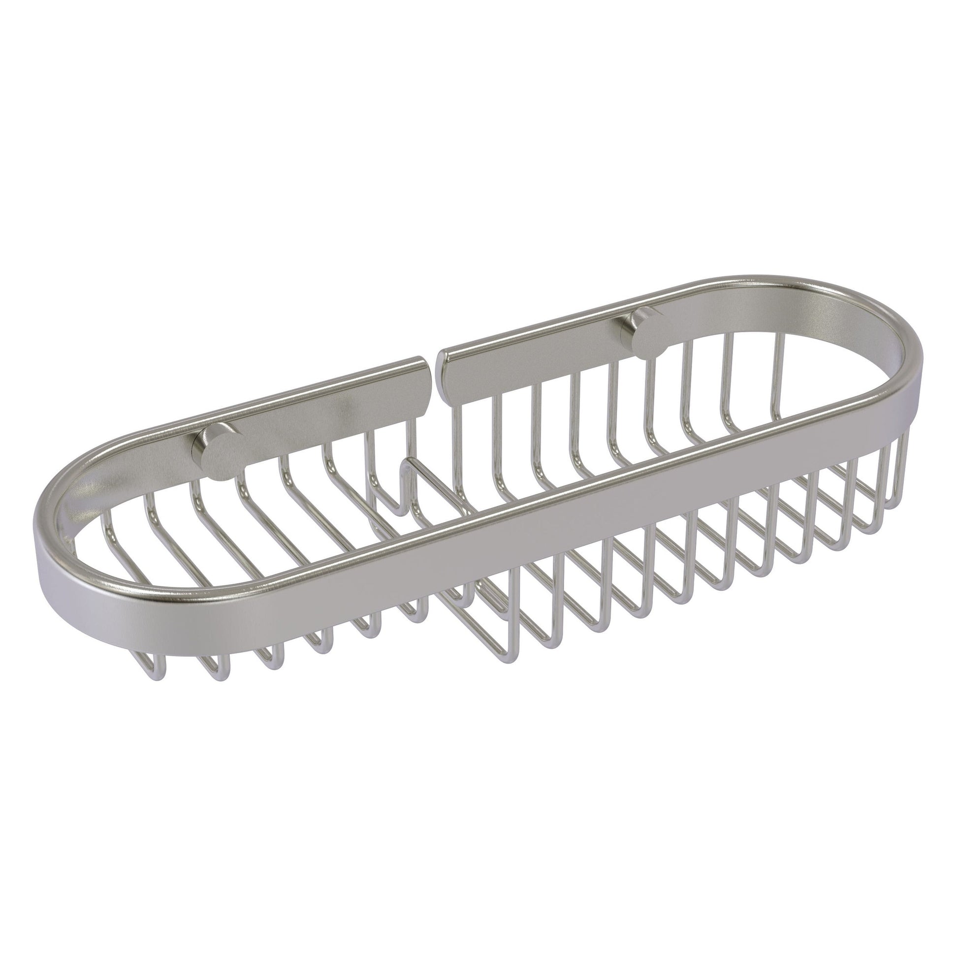 Allied Brass BSK-175LA 11" x 3.6" Satin Nickel Solid Brass Combination Wire Basket