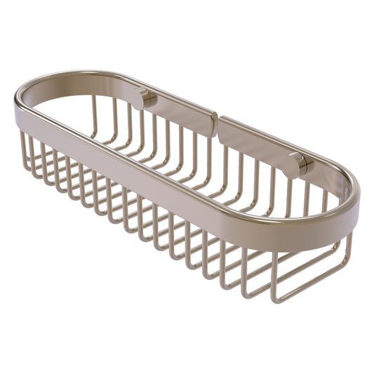 Allied Brass BSK-200LA 11" x 3.6" Antique Pewter Solid Brass Oval Toiletry Wire Basket