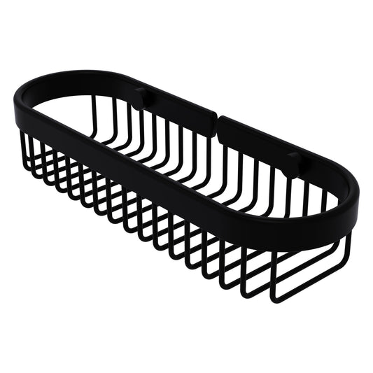 Allied Brass BSK-200LA 11" x 3.6" Matte Black Solid Brass Oval Toiletry Wire Basket