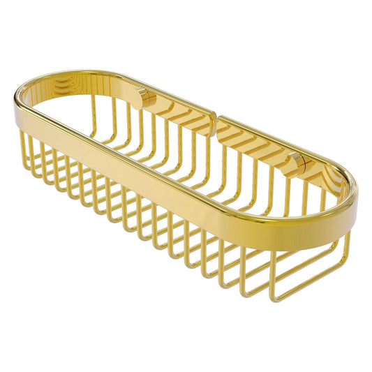 Allied Brass BSK-200LA 11" x 3.6" Polished Brass Solid Brass Oval Toiletry Wire Basket