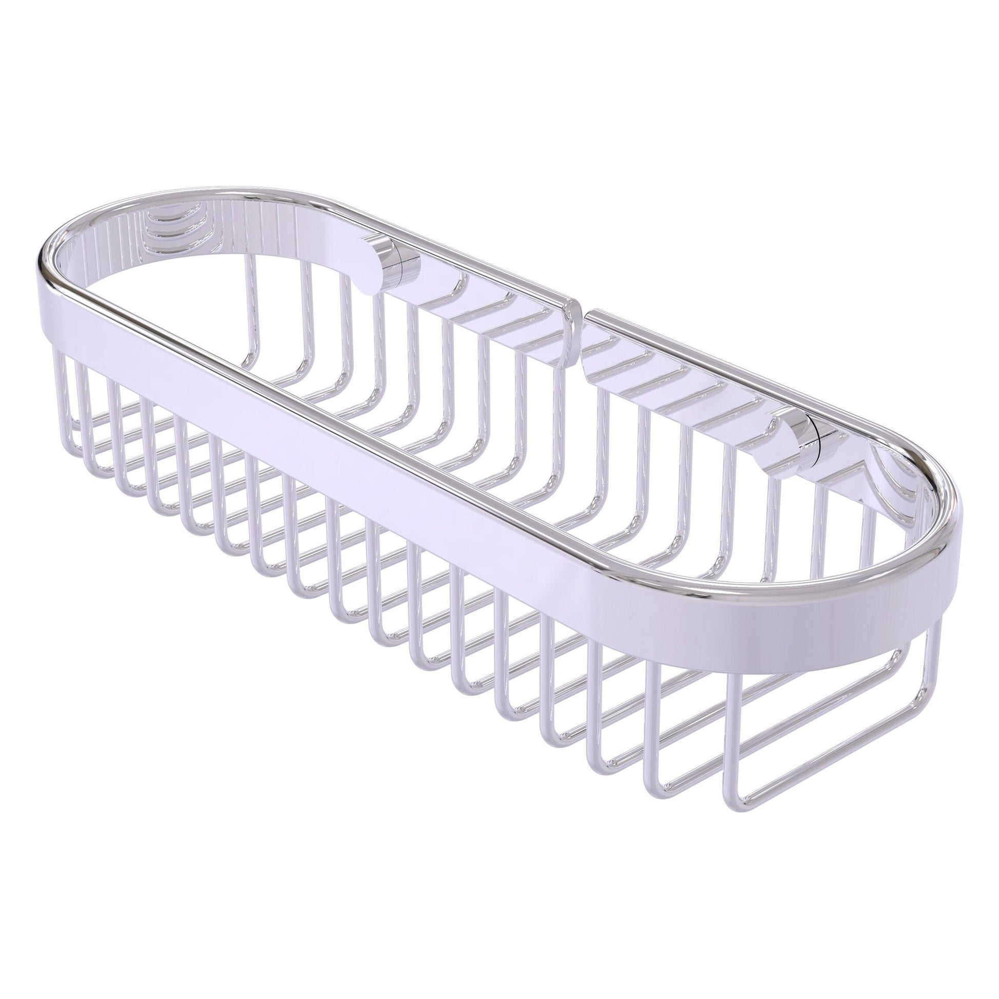 Allied Brass BSK-200LA 11" x 3.6" Polished Chrome Solid Brass Oval Toiletry Wire Basket