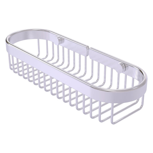 Allied Brass BSK-200LA 11" x 3.6" Satin Chrome Solid Brass Oval Toiletry Wire Basket
