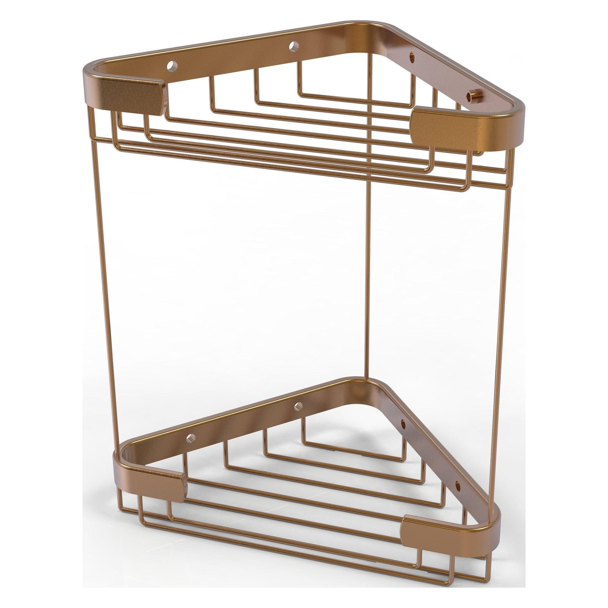 Allied Brass BSK-20DT 9.7" x 6.2" Brushed Bronze Solid Brass Double Tier Corner Shower Basket