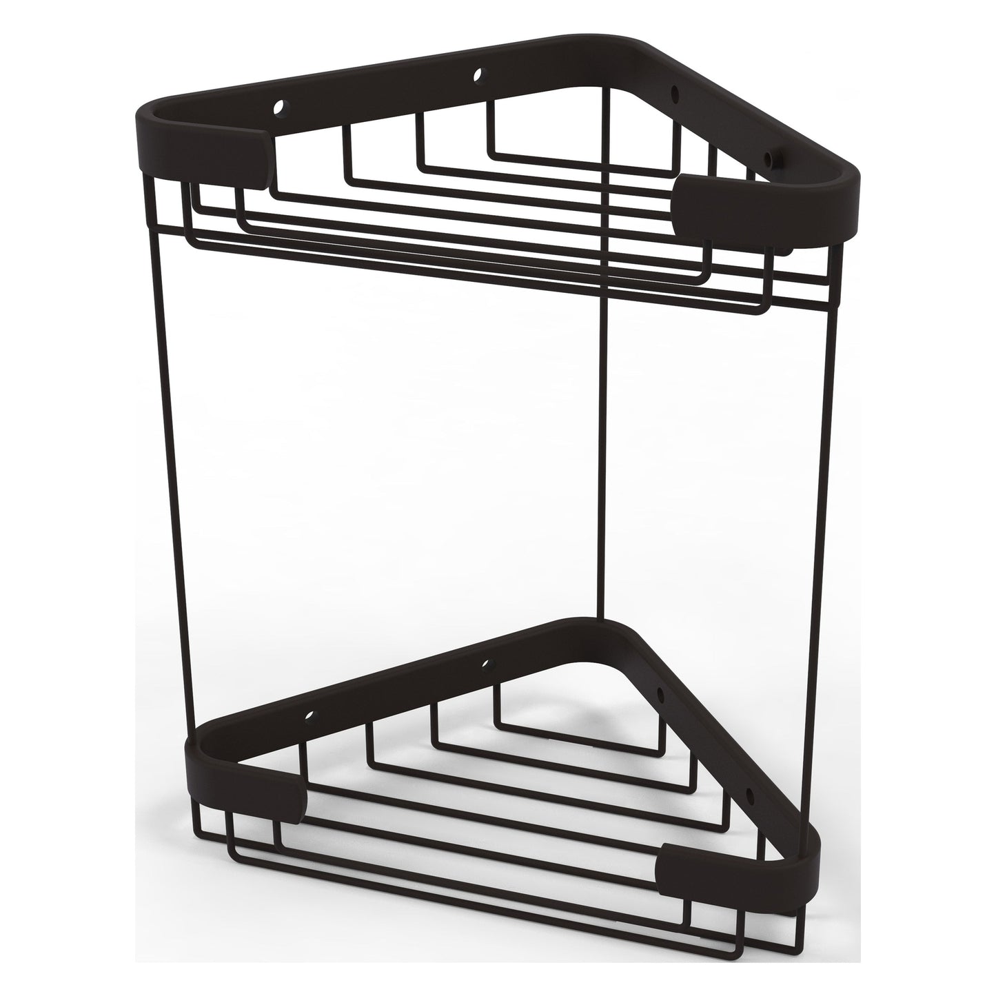 Allied Brass BSK-20DT 9.7" x 6.2" Oil Rubbed Bronze Solid Brass Double Tier Corner Shower Basket