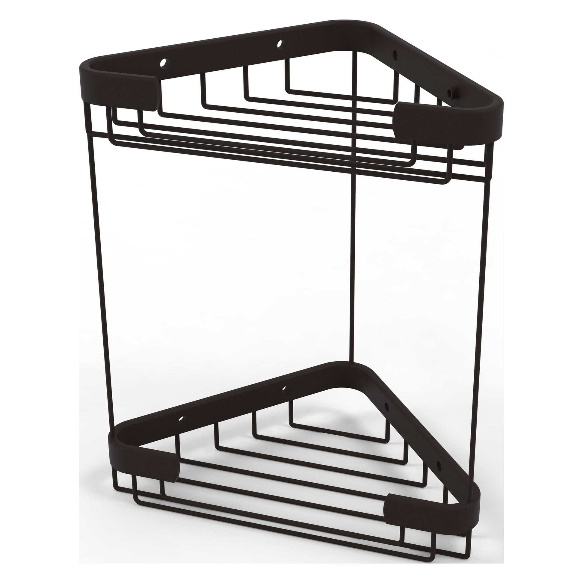 Allied Brass BSK-20DT 9.7" x 6.2" Oil Rubbed Bronze Solid Brass Double Tier Corner Shower Basket