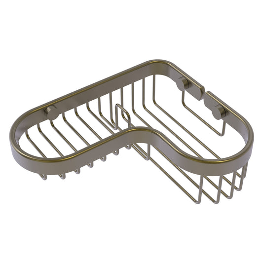 Allied Brass BSK-225LA 8.75" x 7.4" Antique Brass Solid Brass Corner Combination Shower Basket