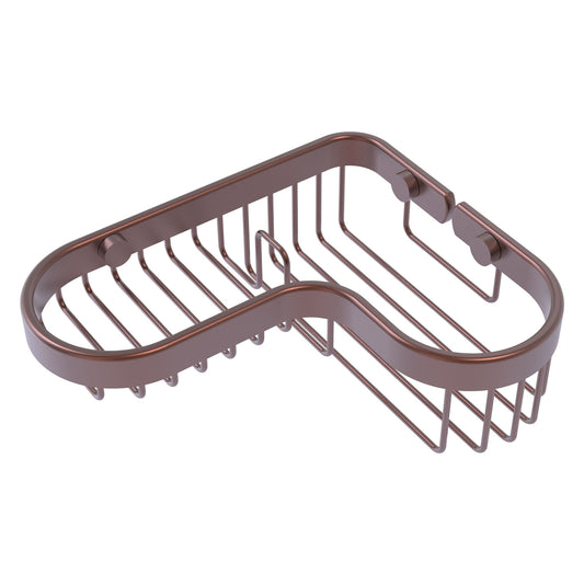 Allied Brass BSK-225LA 8.75" x 7.4" Antique Copper Solid Brass Corner Combination Shower Basket