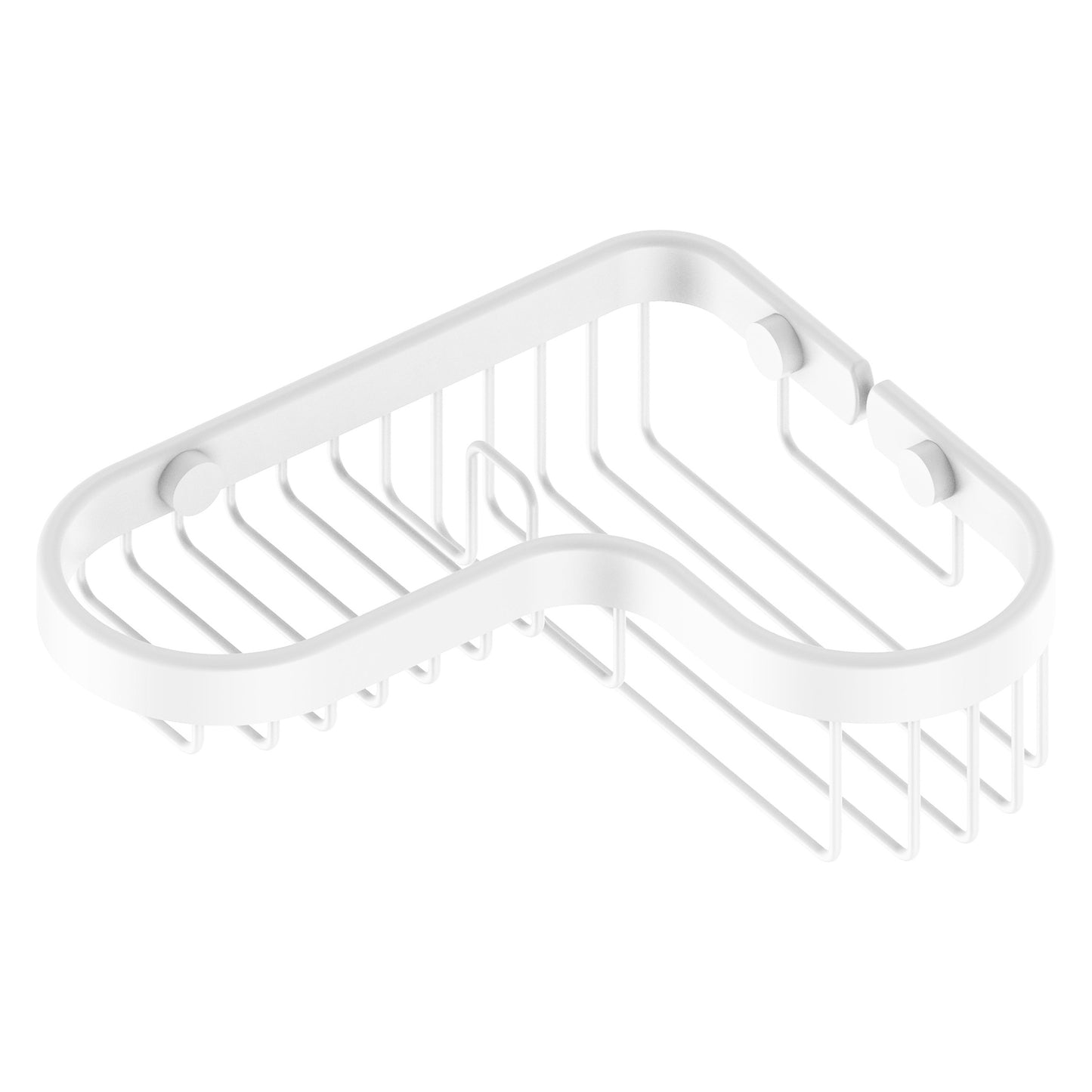Allied Brass BSK-225LA 8.75" x 7.4" Matte White Solid Brass Corner Combination Shower Basket